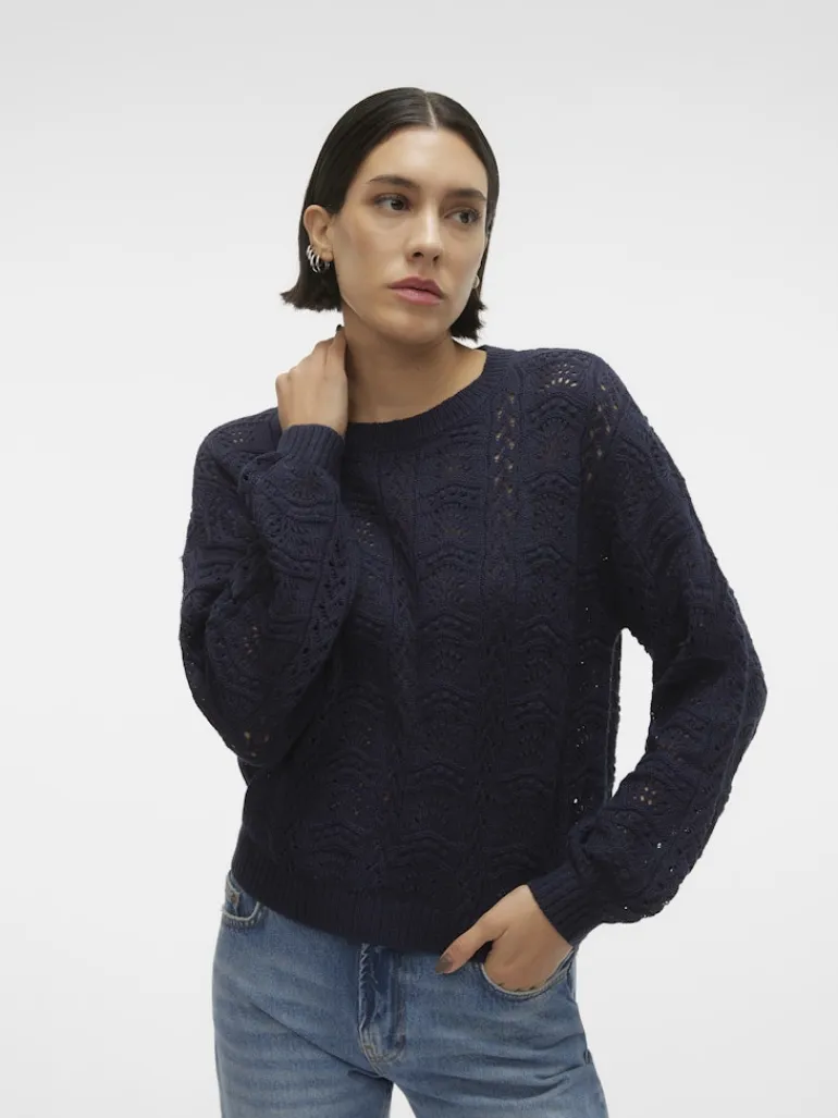VMARLET LS O-NECK SHORT PULLOVER BOO navy blazer