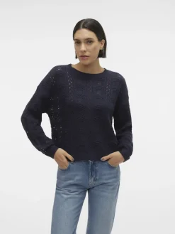 VMARLET LS O-NECK SHORT PULLOVER BOO navy blazer