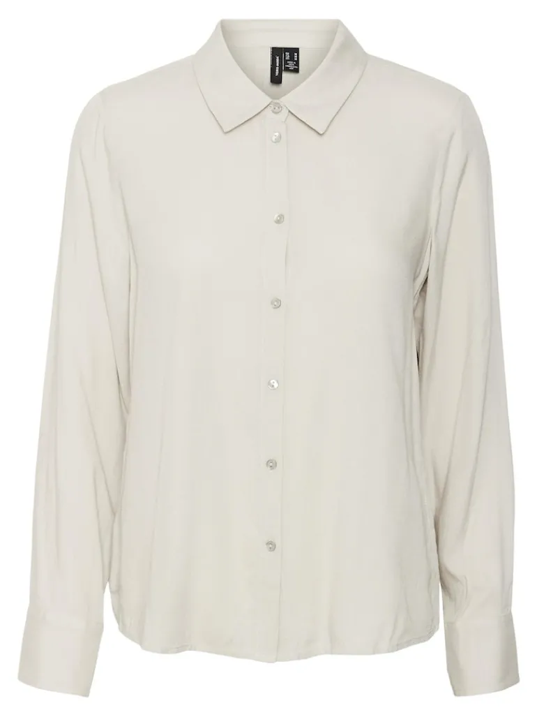 VMBEAUTY LS SHIRT WVN GA NOOS silver lining