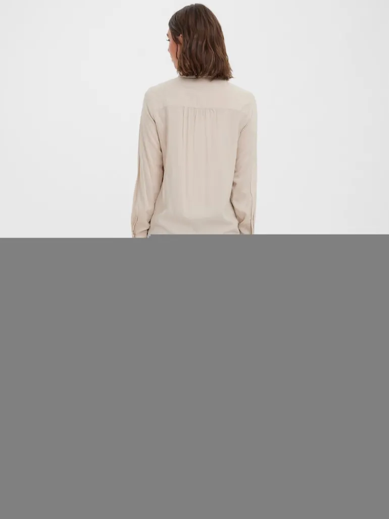 VMBEAUTY LS SHIRT WVN GA NOOS silver lining