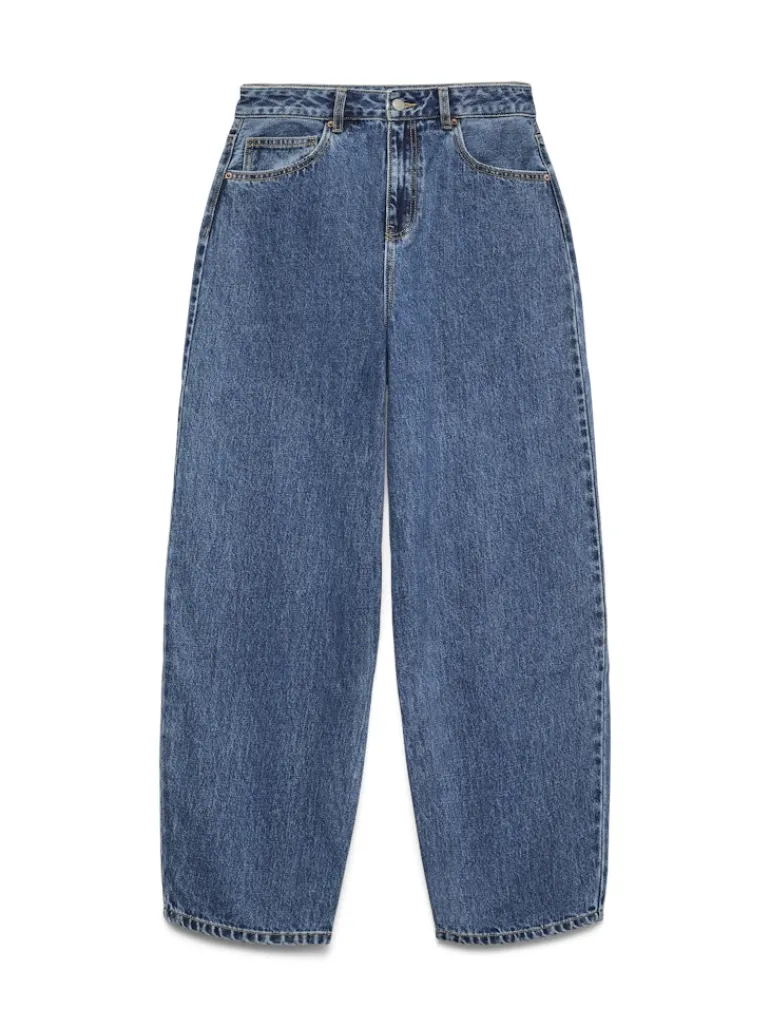 VMBILLIE HR BARREL ANK JEANS LI3142 NOOS medium blue denim