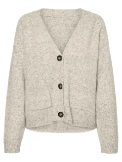 VMBOOM LS V-NECK BUTTON CARDIGAN GA NOOS birch