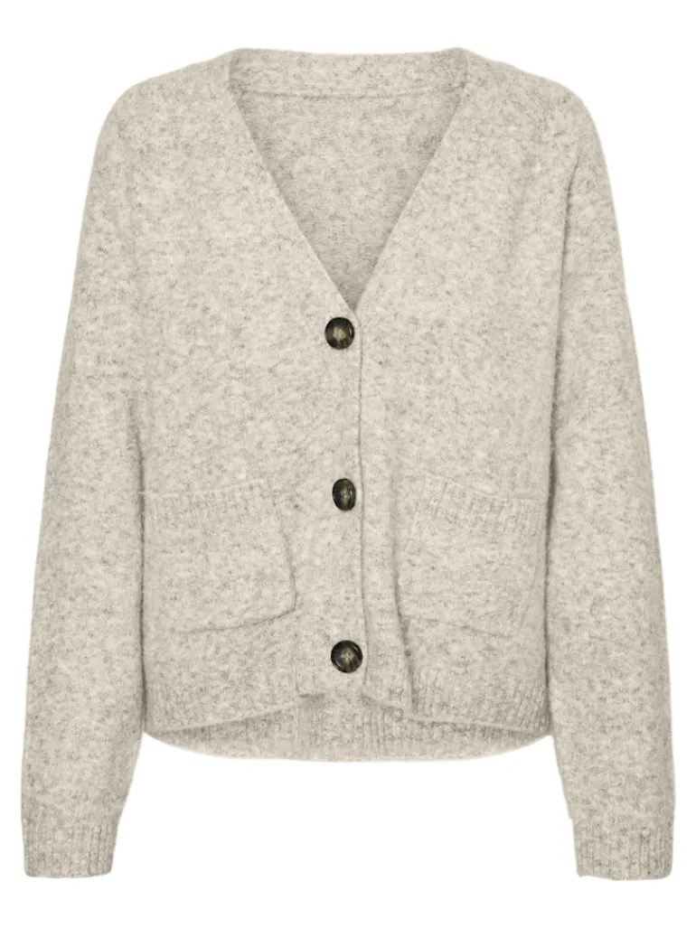 VMBOOM LS V-NECK BUTTON CARDIGAN GA NOOS birch