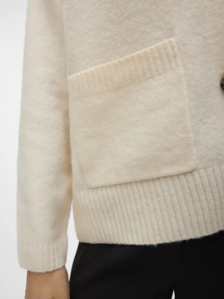 VMBOOM LS V-NECK BUTTON CARDIGAN GA NOOS birch
