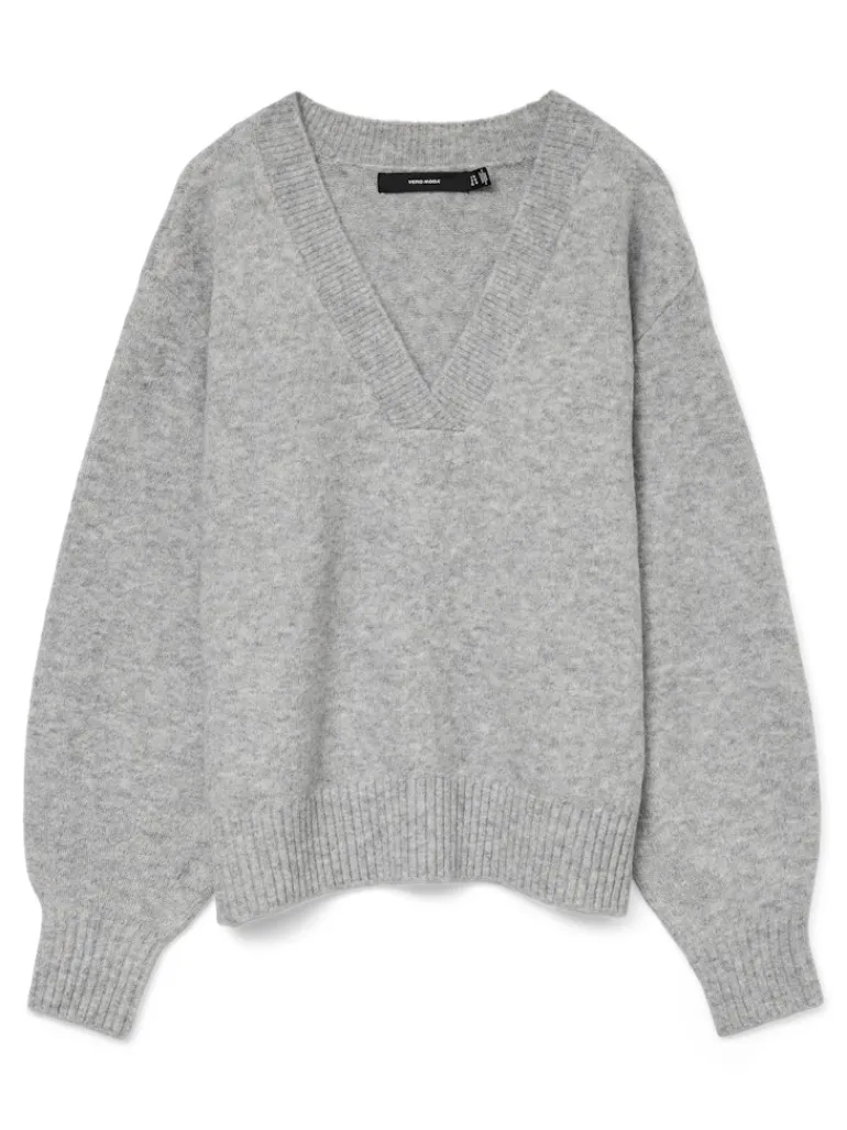 VMBOOM LS V-NECK PULLOVER NOOS light grey melange