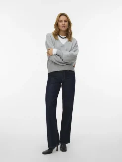 VMBOOM LS V-NECK PULLOVER NOOS light grey melange