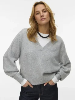 VMBOOM LS V-NECK PULLOVER NOOS light grey melange