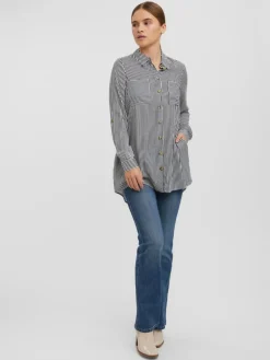 VMBUMPY L/S OVERSIZE SHIRT GA snow white