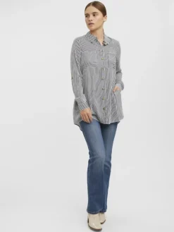 VMBUMPY L/S OVERSIZE SHIRT GA snow white