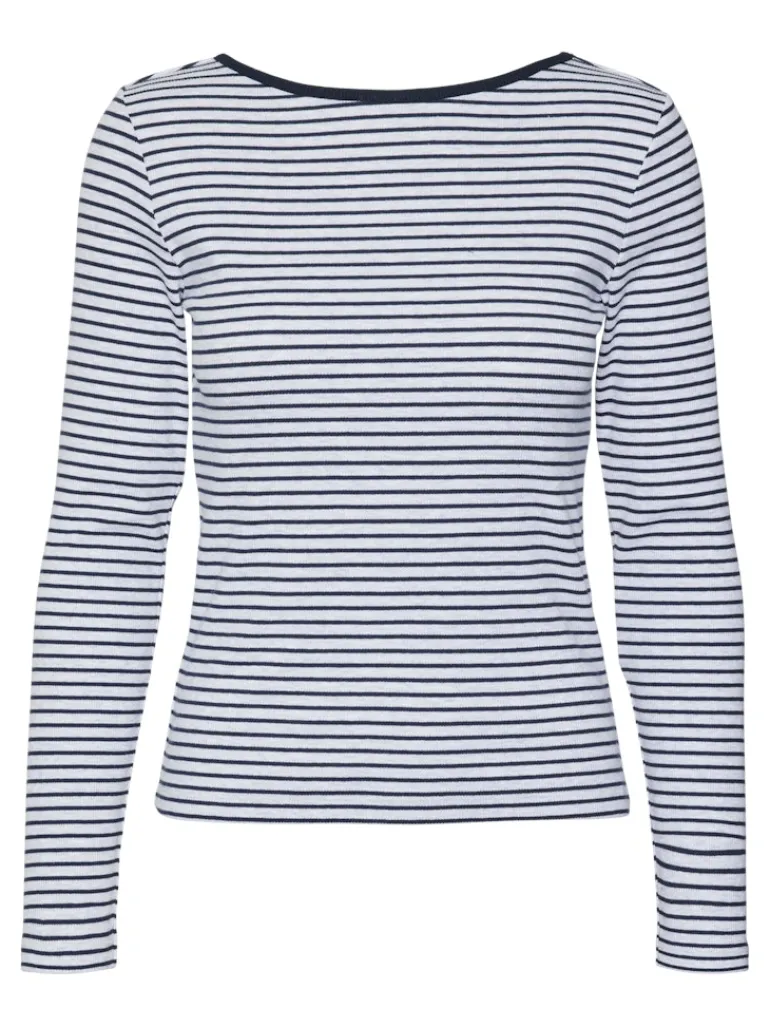VMCHLOE STRIPE LS 2WAY SHORT TOP GO NOOS light grey melange