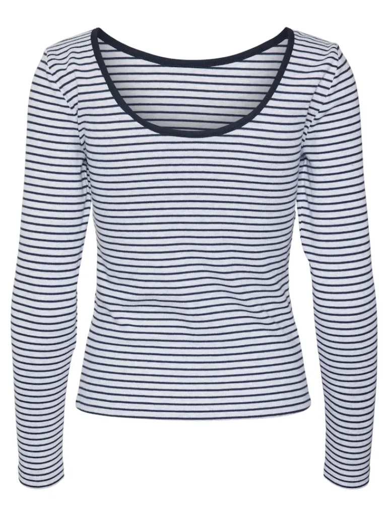 VMCHLOE STRIPE LS 2WAY SHORT TOP GO NOOS light grey melange