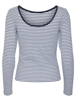 VMCHLOE STRIPE LS 2WAY SHORT TOP GO NOOS light grey melange