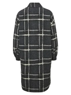 VMCHRISSIEQUILT LONG CHECK SHIRT GA dark grey melange