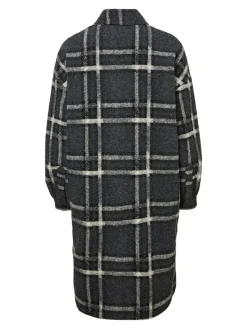 VMCHRISSIEQUILT LONG CHECK SHIRT GA dark grey melange