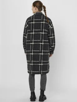 VMCHRISSIEQUILT LONG CHECK SHIRT GA dark grey melange