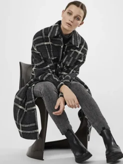 VMCHRISSIEQUILT LONG CHECK SHIRT GA dark grey melange