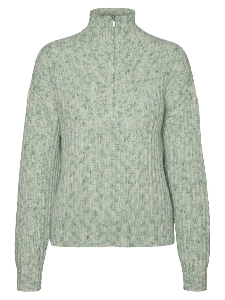 VMCLAUDIA LS HIGH-NECK ZIPPER BLOUSE GA loden frost