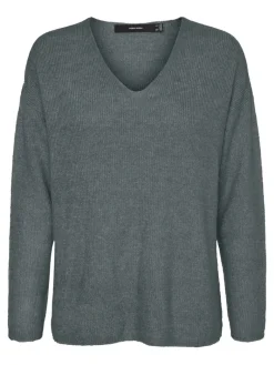 VMCREWLEFILE LS V-NECK BLOUSE NOOS balsam green