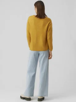 VMCREWLEFILE LS V-NECK BLOUSE NOOS golden yellow