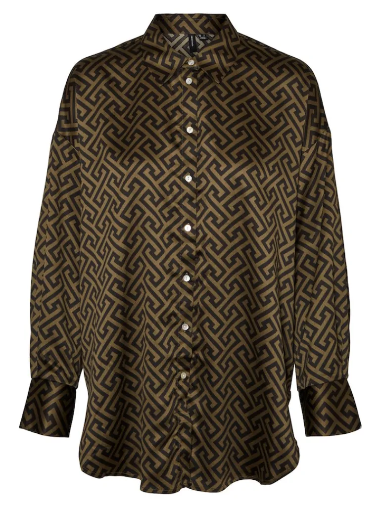 VMDAISY DAS LS OVERSIZE SHIRT WVN ivy green