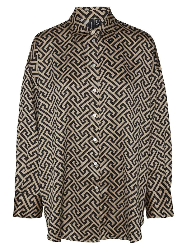 VMDAISY DAS LS OVERSIZE SHIRT WVN silver mink
