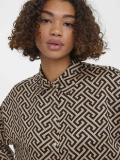 VMDAISY DAS LS OVERSIZE SHIRT WVN silver mink