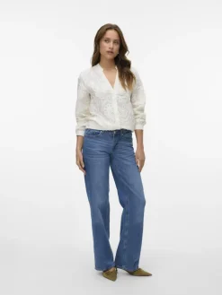 VMDAISY LS DETAIL TOP WVN cloud dancer