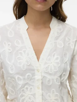 VMDAISY LS DETAIL TOP WVN cloud dancer