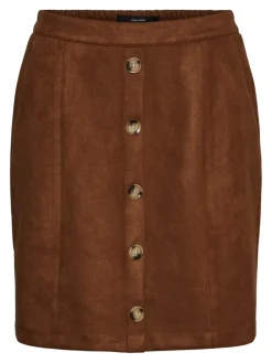 VMDANA HW SHORT FAUX SUEDE SKIRT GA cognac