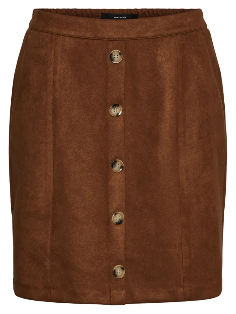 VMDANA HW SHORT FAUX SUEDE SKIRT GA cognac