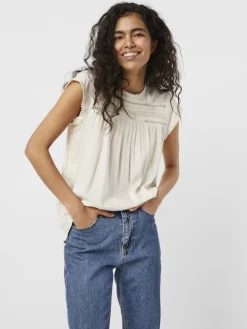 VMDEBBIE PLEAT S/L TOP NOOS snow white
