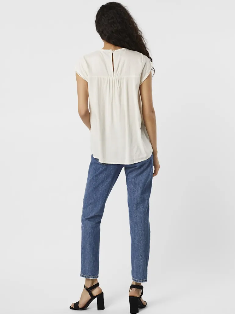 VMDEBBIE PLEAT S/L TOP NOOS snow white
