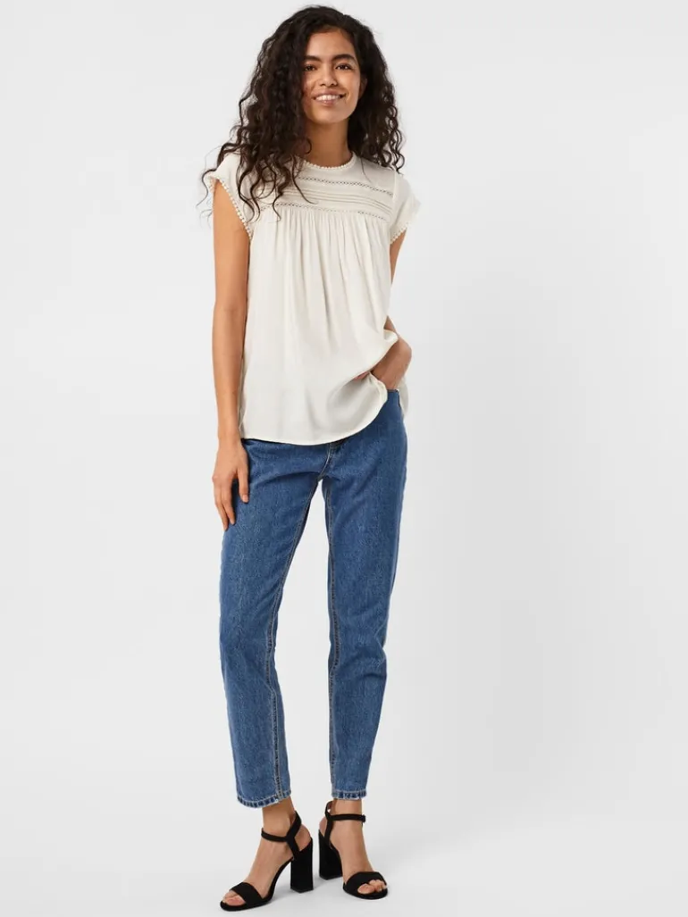 VMDEBBIE PLEAT S/L TOP NOOS snow white