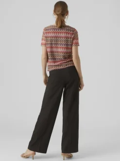 VMDICTE SS V-NECK TOP JRS bittersweet