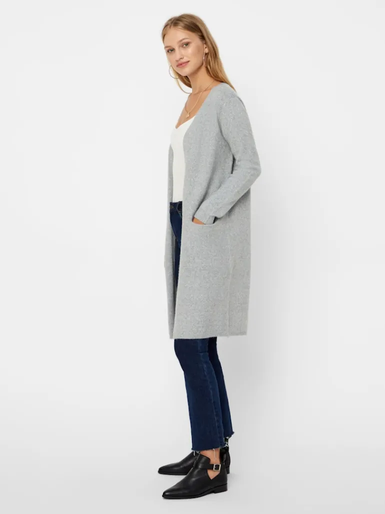 VMDOFFY LS LONG OPEN CARDIGAN GA NOOS light grey melange