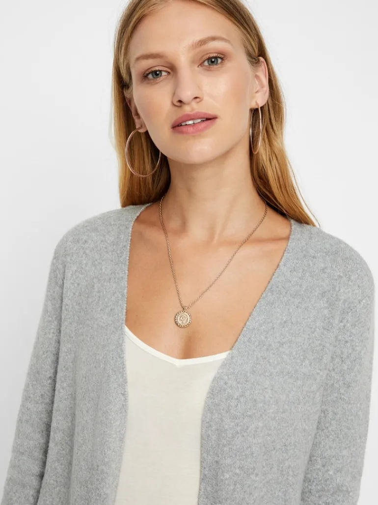 VMDOFFY LS LONG OPEN CARDIGAN GA NOOS light grey melange