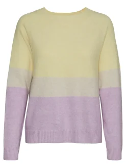 VMDOFFY LS O-NECK BLOCK BLOUSE GA CL lemon meringue