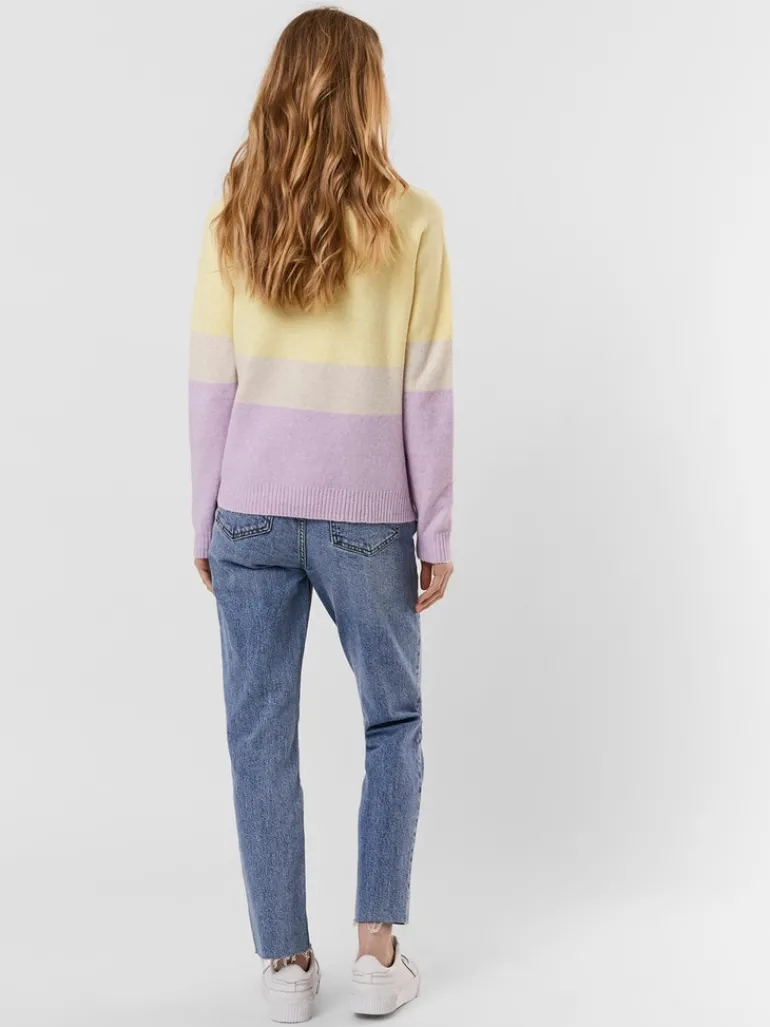 VMDOFFY LS O-NECK BLOCK BLOUSE GA CL lemon meringue