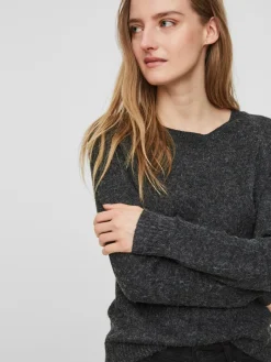 VMDOFFY LS O-NECK BLOUSE GA NOOS black