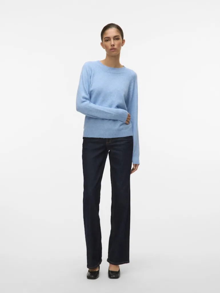 VMDOFFY LS O-NECK BLOUSE GA NOOS blue jasper