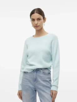 VMDOFFY LS O-NECK BLOUSE GA NOOS clearwater