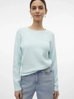 VMDOFFY LS O-NECK BLOUSE GA NOOS clearwater