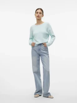 VMDOFFY LS O-NECK BLOUSE GA NOOS clearwater