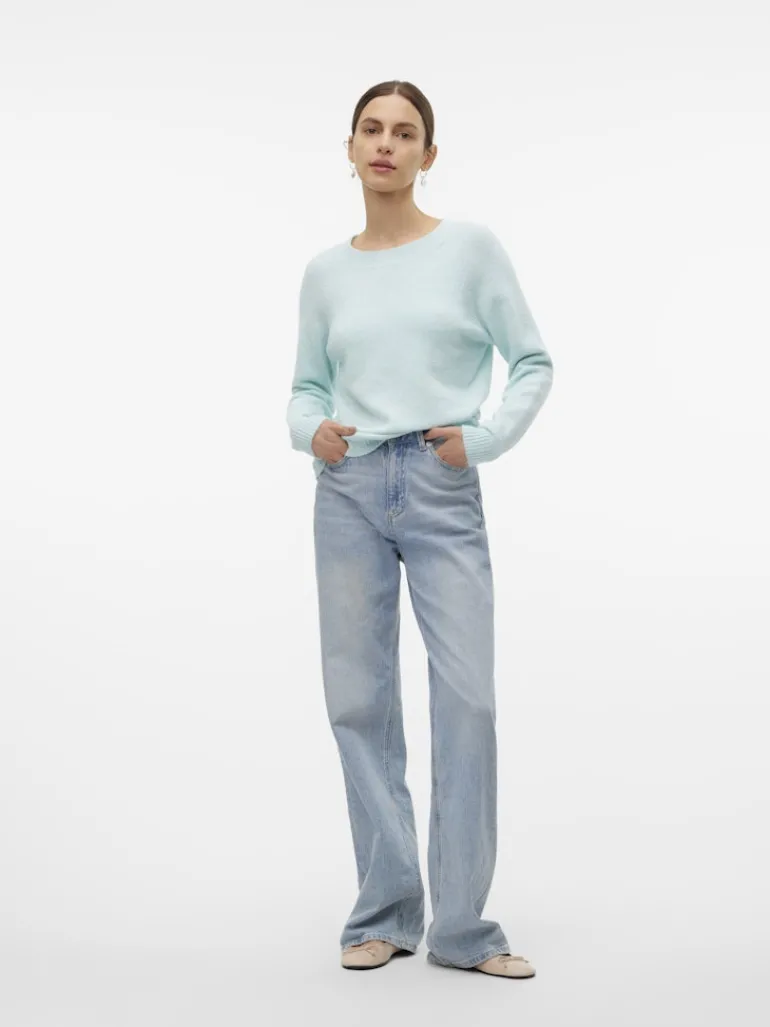 VMDOFFY LS O-NECK BLOUSE GA NOOS clearwater
