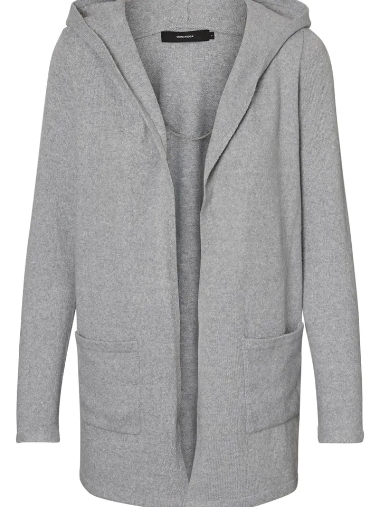 VMDOFFY LS OPEN HOOD CARDIGAN GA NOOS light grey melange