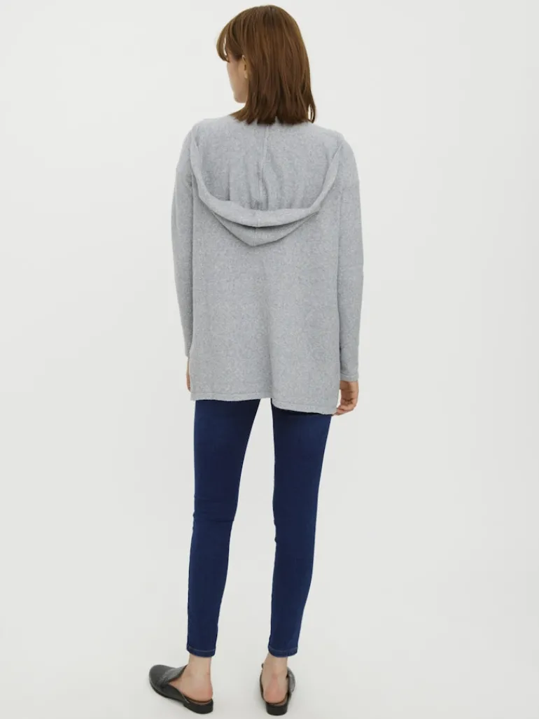 VMDOFFY LS OPEN HOOD CARDIGAN GA NOOS light grey melange