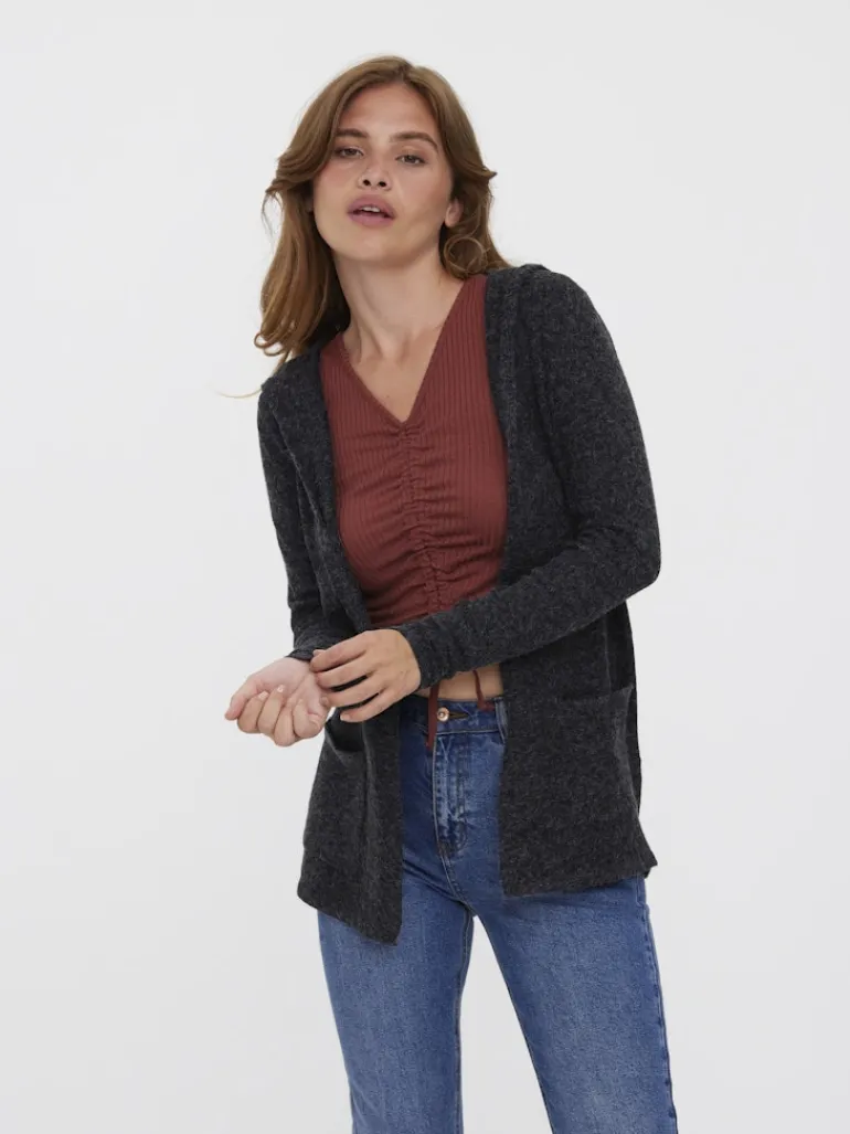 VMDOFFY LS OPEN HOOD CARDIGAN GA NOOS black