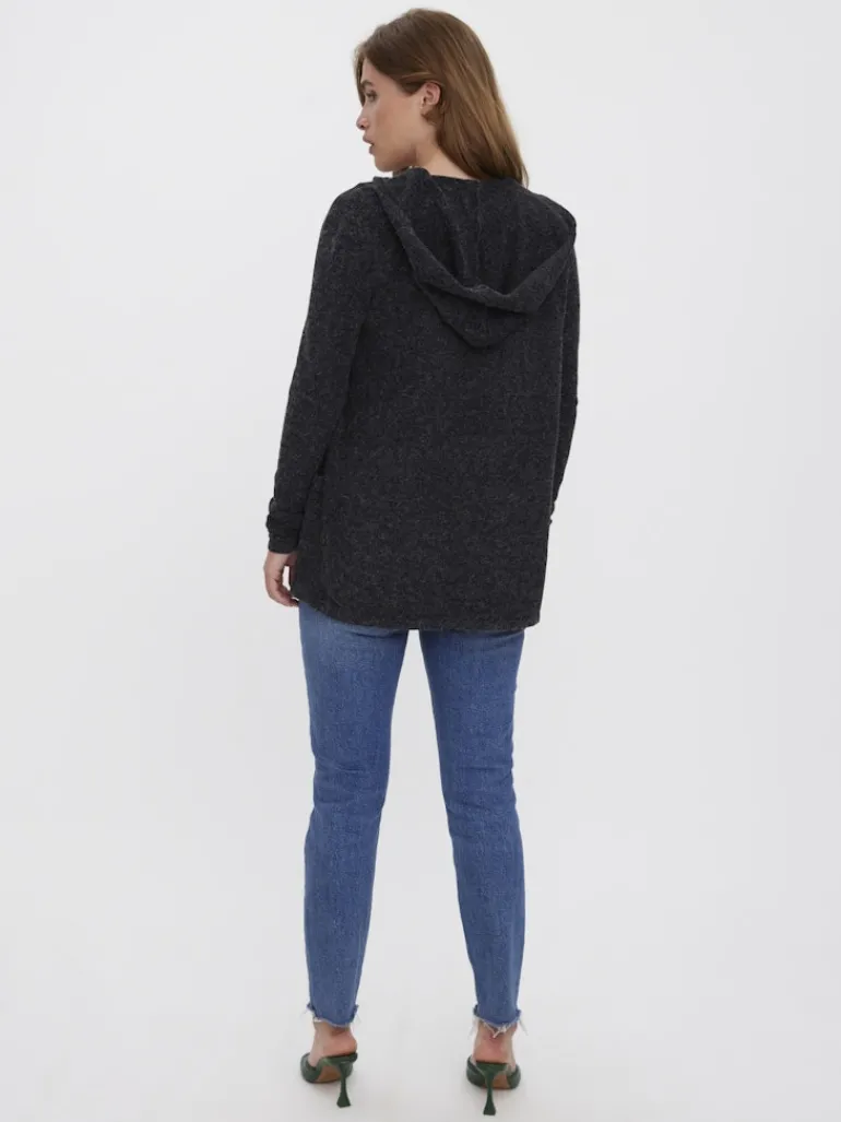 VMDOFFY LS OPEN HOOD CARDIGAN GA NOOS black