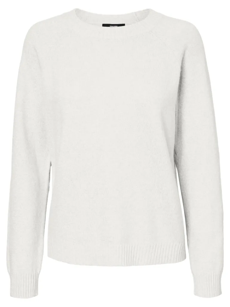 VMDOFFYSHINE LS O-NECK BLOUSE REP NOOS snow white