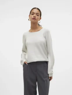 VMDOFFYSHINE LS O-NECK BLOUSE REP NOOS snow white